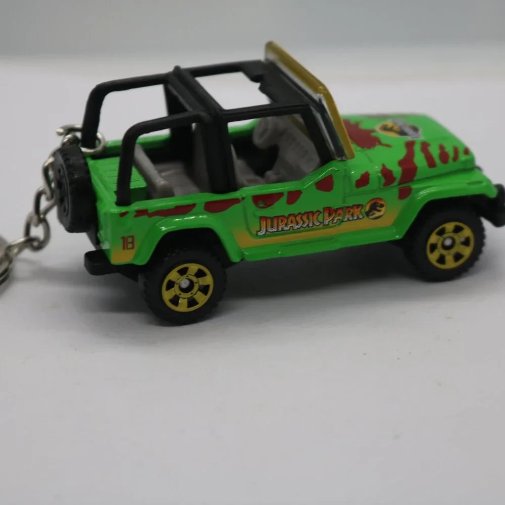 Matchbox 1993 Jurassic Park tour jeep custom keychain 1/64 scale
